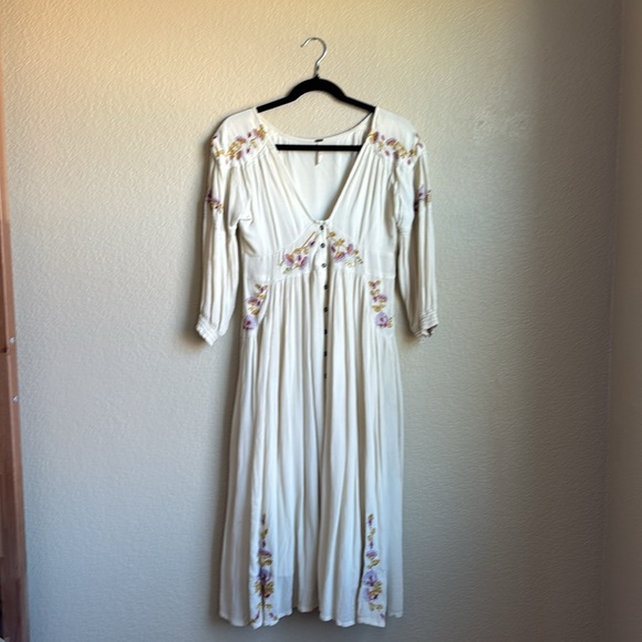 Free People- Day Glow embroidered midi dress - Picture 1 of 3